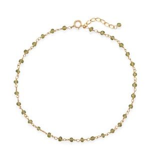 ✨ Fresh Look! Peridot 14 Karat Gold Plated Anklet